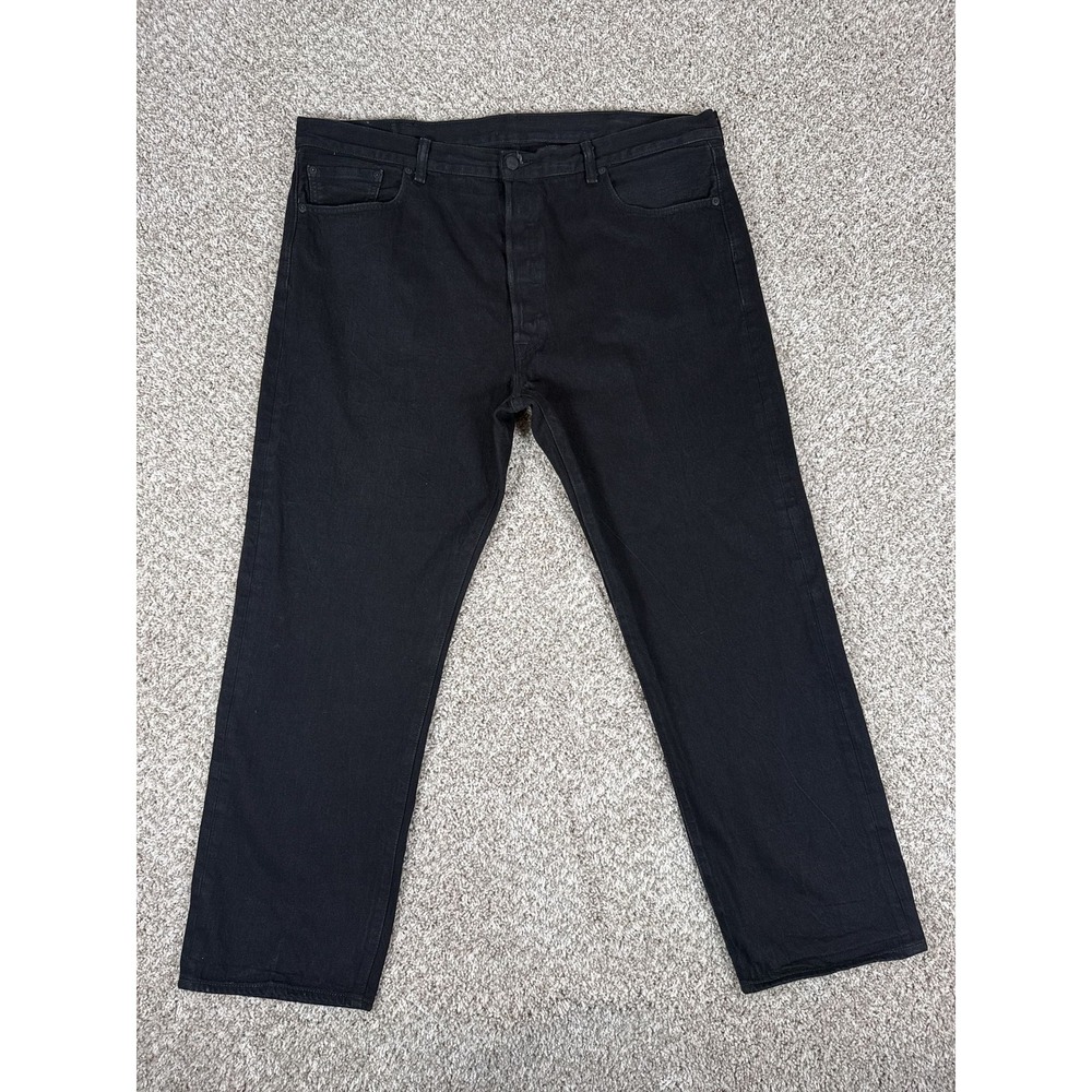 Levis Jeans Mens 42x32 Black 501XX Button Fly Straight Leg Denim